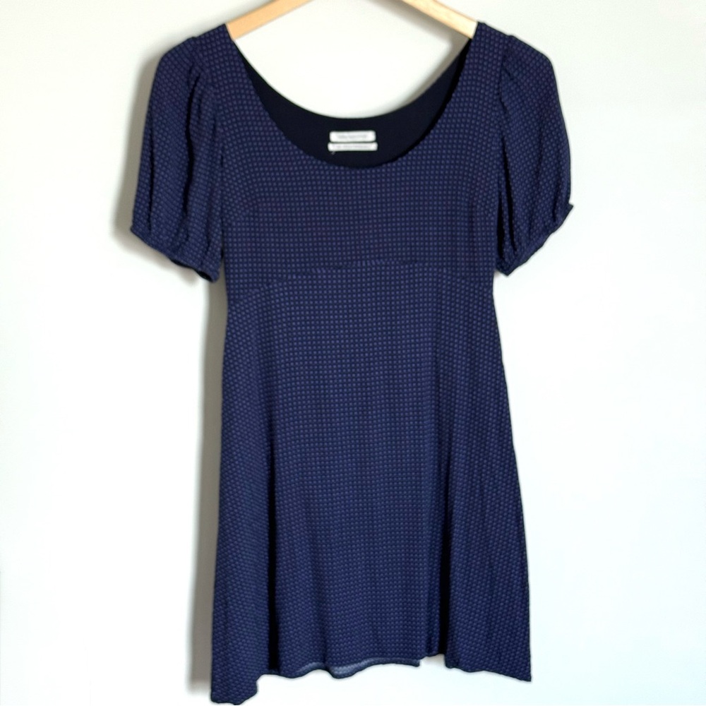 Urban Outfitters Navy Blue Puff Sleeve Ditsy Floral Mini Dress Size Small - Picture 4 of 15